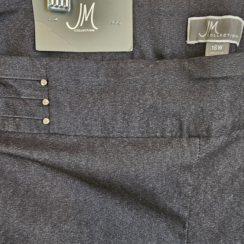 JM Collection NWT Tummy Control comfort waist womens plus pant 16 w - Picture 4 of 5
